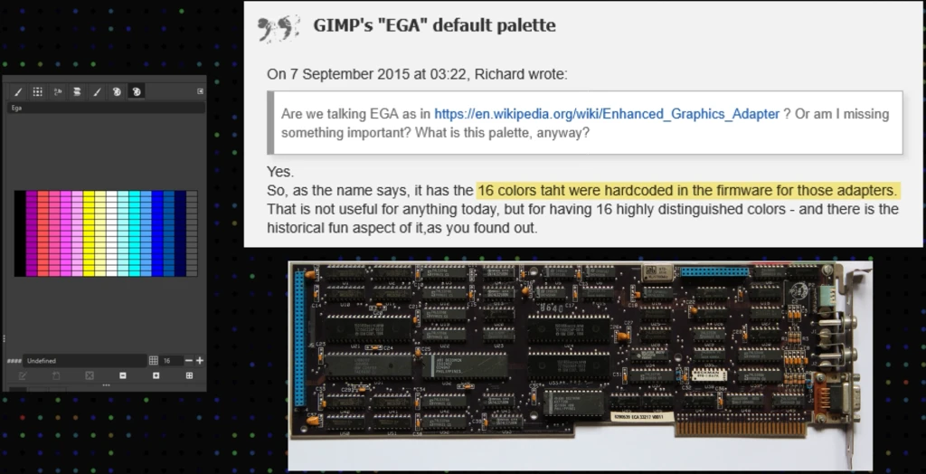 EGA color palette from GIMP