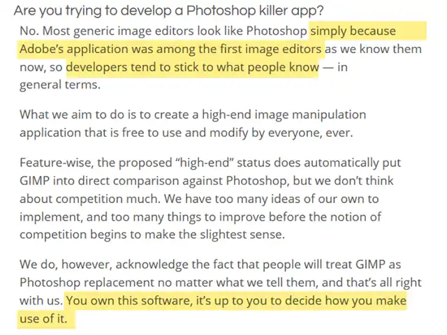 GIMP official statement